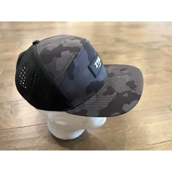 ZYIA EST. 2017 Womens Black Gray Camo Adjustable SnapBack Hat Baseball Cap - Picture 4 of 8